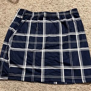 Blue and white plaid mini skirt